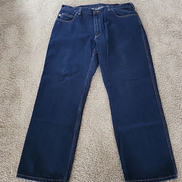 Duluth‎ Trading Co. Men's Dark Blue Denim Work Jeans 40 X 32 Tradesman Tested - Picture 3 of 9